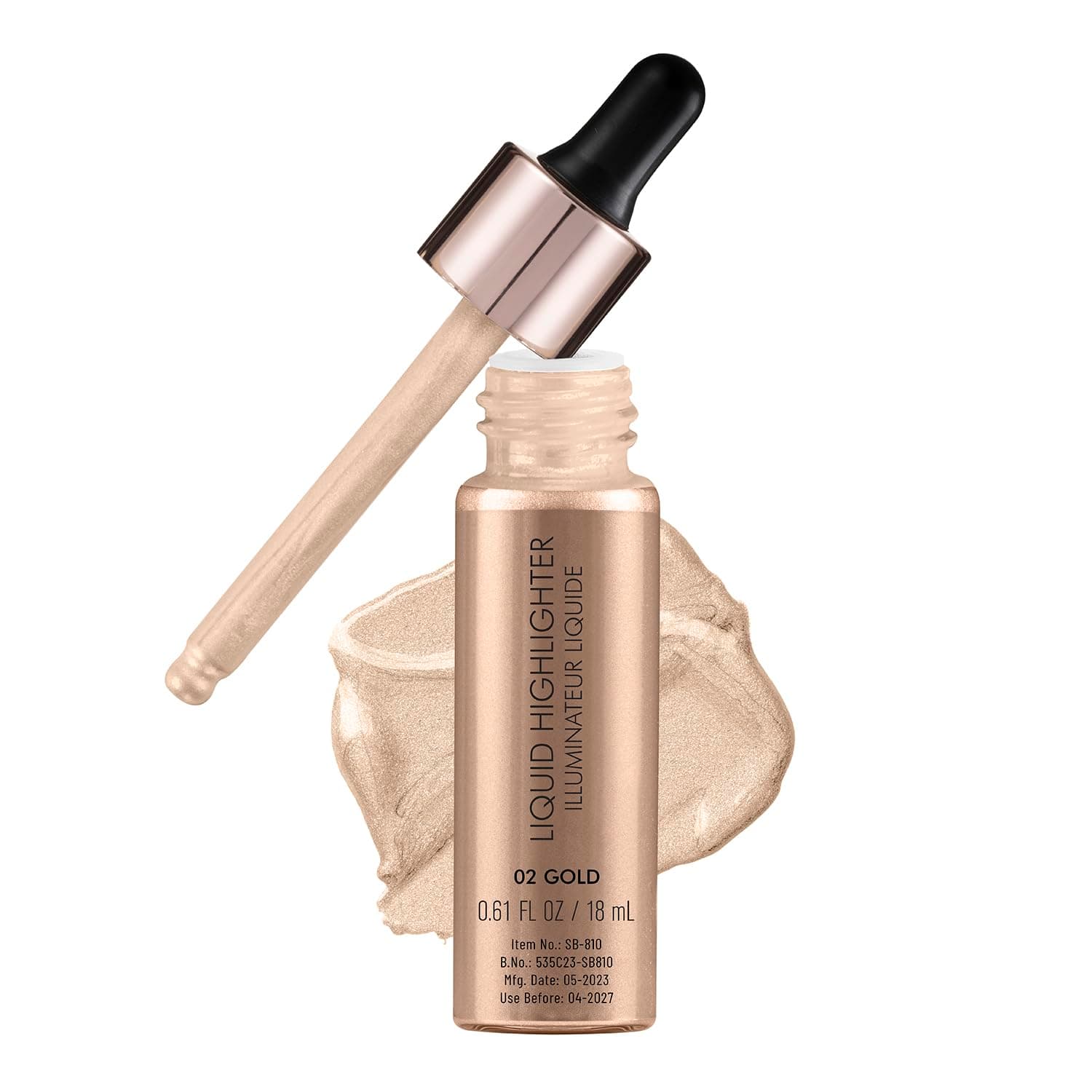 Swiss Beauty Drop & Glow Liquid Highlighter | Face Makeup | Illuminating Liquid Highlighter With Dewy Finish | Shade -Gold, 18ml