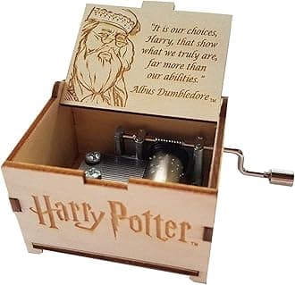 TheLaser'sEdge, Harry Potter Mini Music Box with Movies Hedwig's Theme, Gifts for Women, Men, Birthday, Christmas, Mother’s Day, Anniversary or Merchandise Decor - Albus Dumbledore Choices Quote