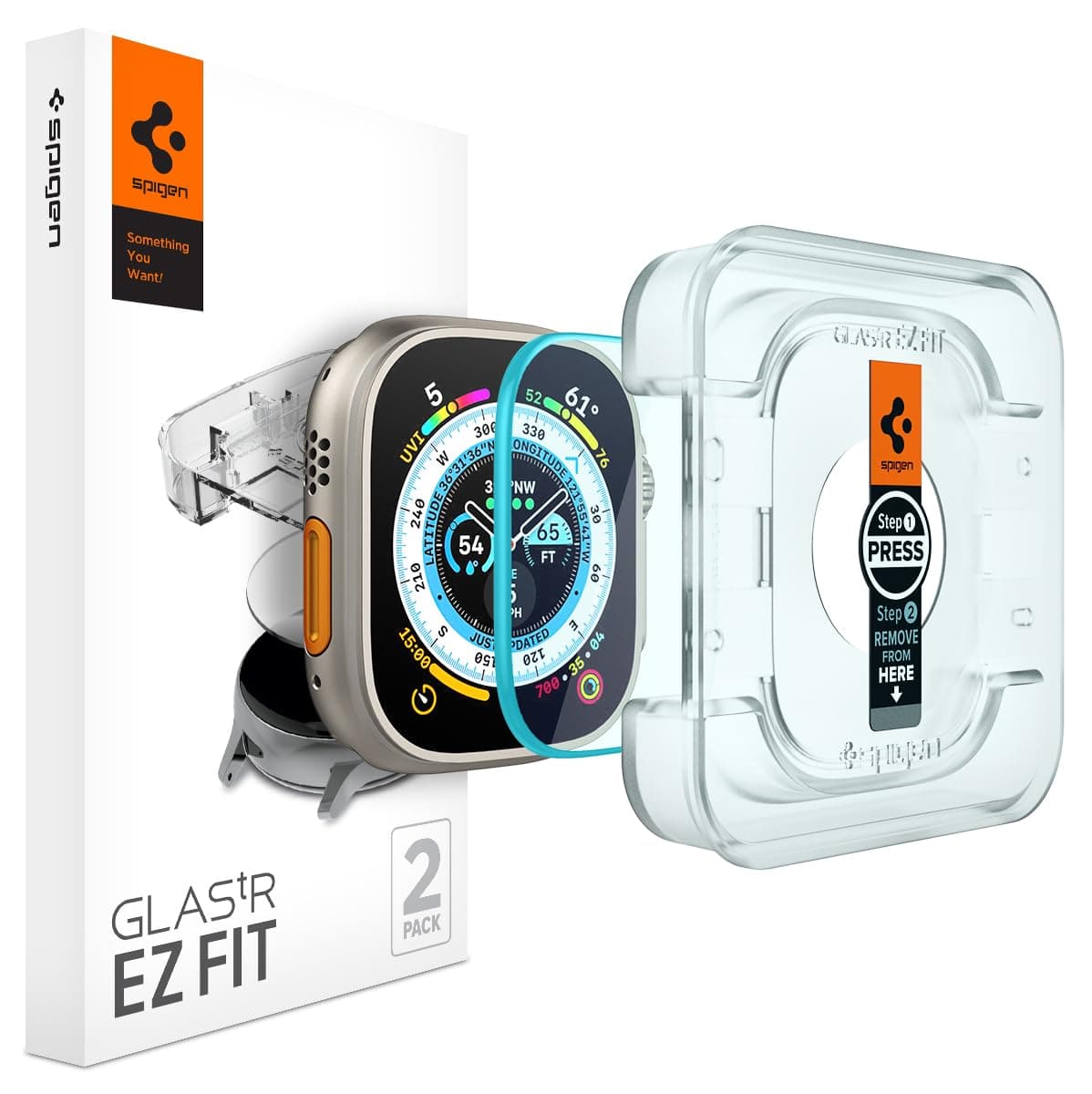EZ Fit Tempered Glass Screen Protector Guard For Apple Watch Ultra 3/2 / 1 (49mm) [2 Pack]