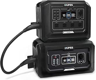 OUPES Mega 1 Power Station 3072Wh Kit (1024Wh + 1×2048Wh B2 Battery) – 2000W Output, 36min Fast Charge, LiFePO4 Home Backup Generator with UPS & Solar for Blackouts