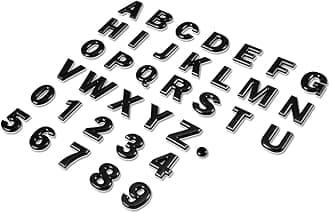 Auto Dynasty Metal Emblem Decal Logo Trim Badge Text Black Letter G - Not a Set