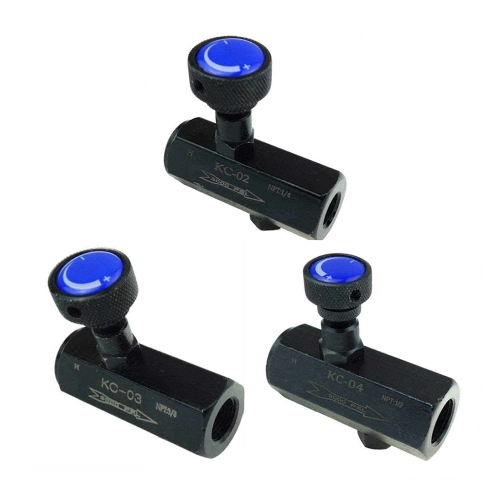 Solenoid valves Hydraulic Throttle Valve Check Valve Flow Control Valve 1/4" 3/8" 1/2" NPT BSPT 3000PSI Steel (Specification : 1/2", Thread Type : NPT)