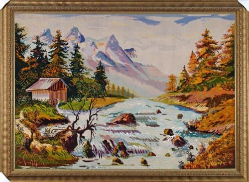 ArmanRugs 4' 5" x 6' 3" Ivory-Brown Tabriz Natural Wool, Hand Knotted One of a Kind Genuine Persian Rug