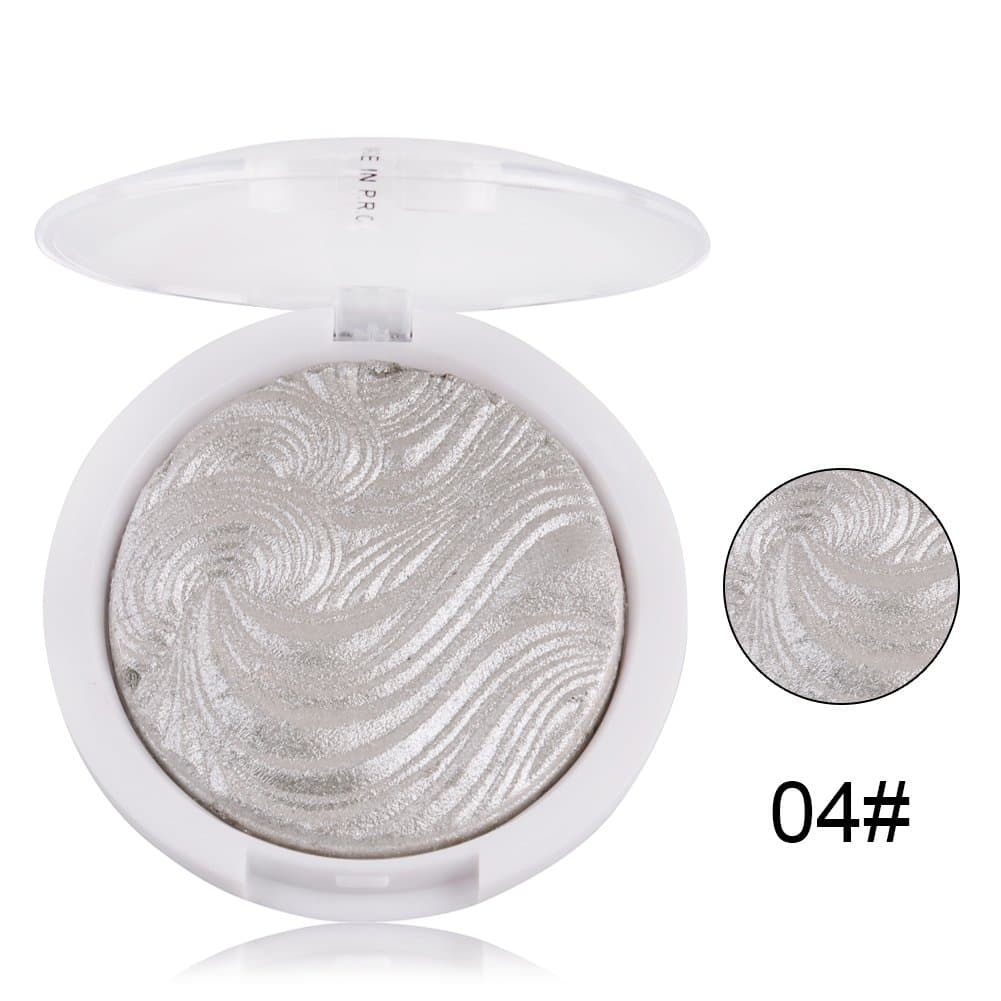 JUHON 3D Shimmer Powder Highlighter Face Makeup Bronzer Contour Highlight Contour Silver Gold
