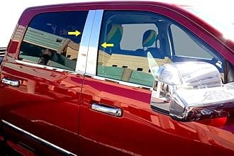 MaxMate Made in USA! Compatible with 2009-2018 Dodge Ram 1500 Crew/2010-2018 Ram Mega Cab 4PC Stainless Steel Chrome Pillar Post Trim