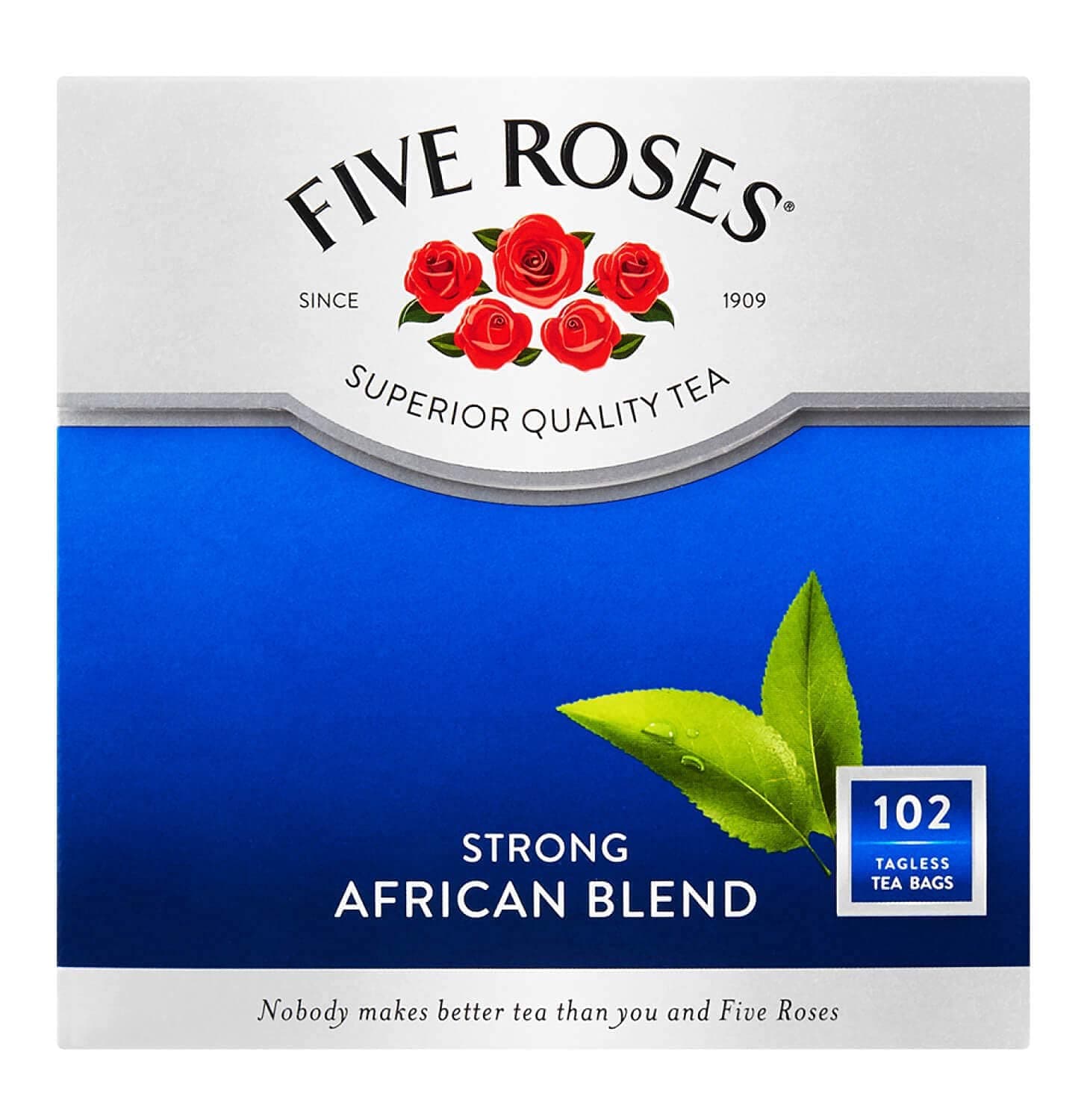 Five Roses Tea - African Blend Strong Tea Bags (Pack of 102 Bags) 250g
