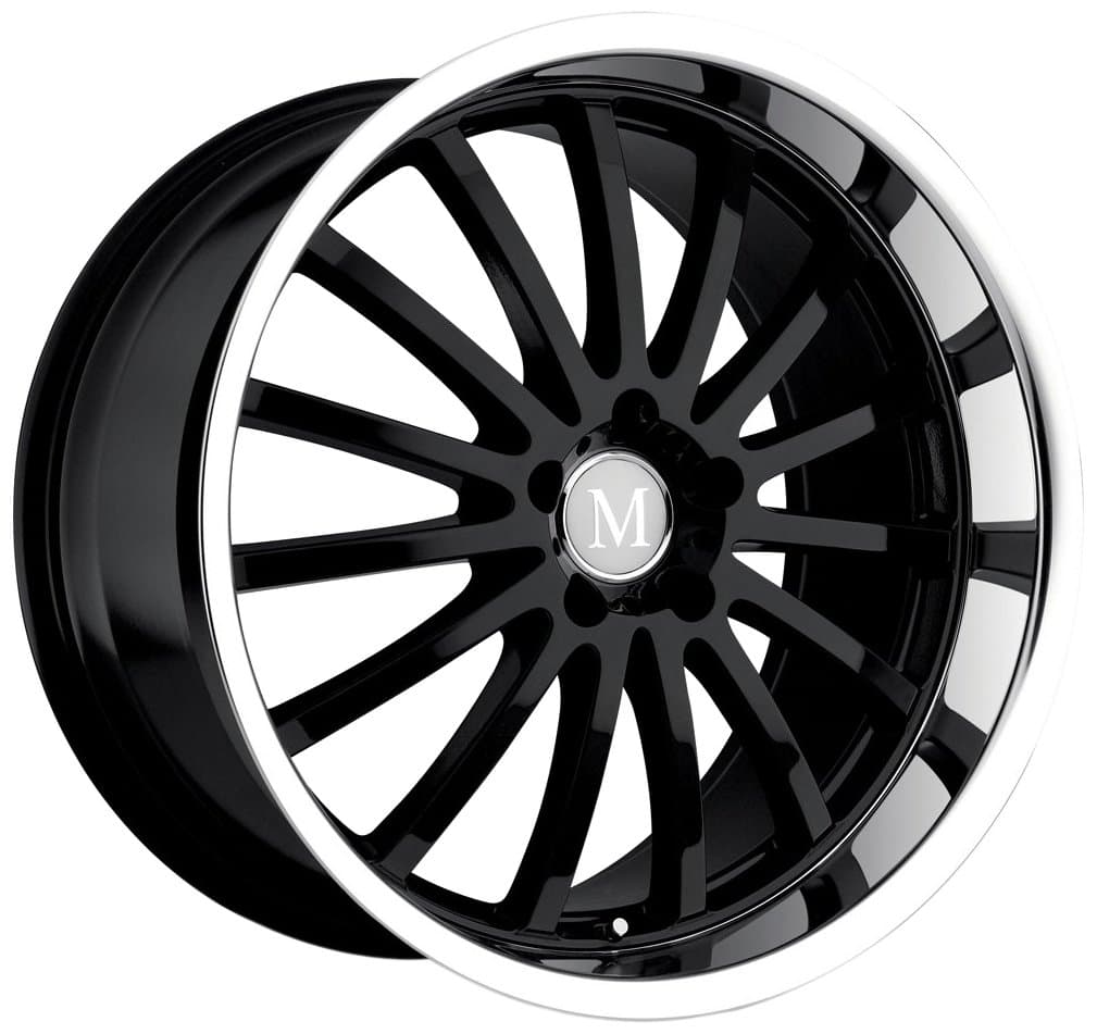 MANDRUS MILLENIUM Gloss Black Machined Lip 8.5x18 ET32 5x112 Hub Bore 66.6 Alloy Rims