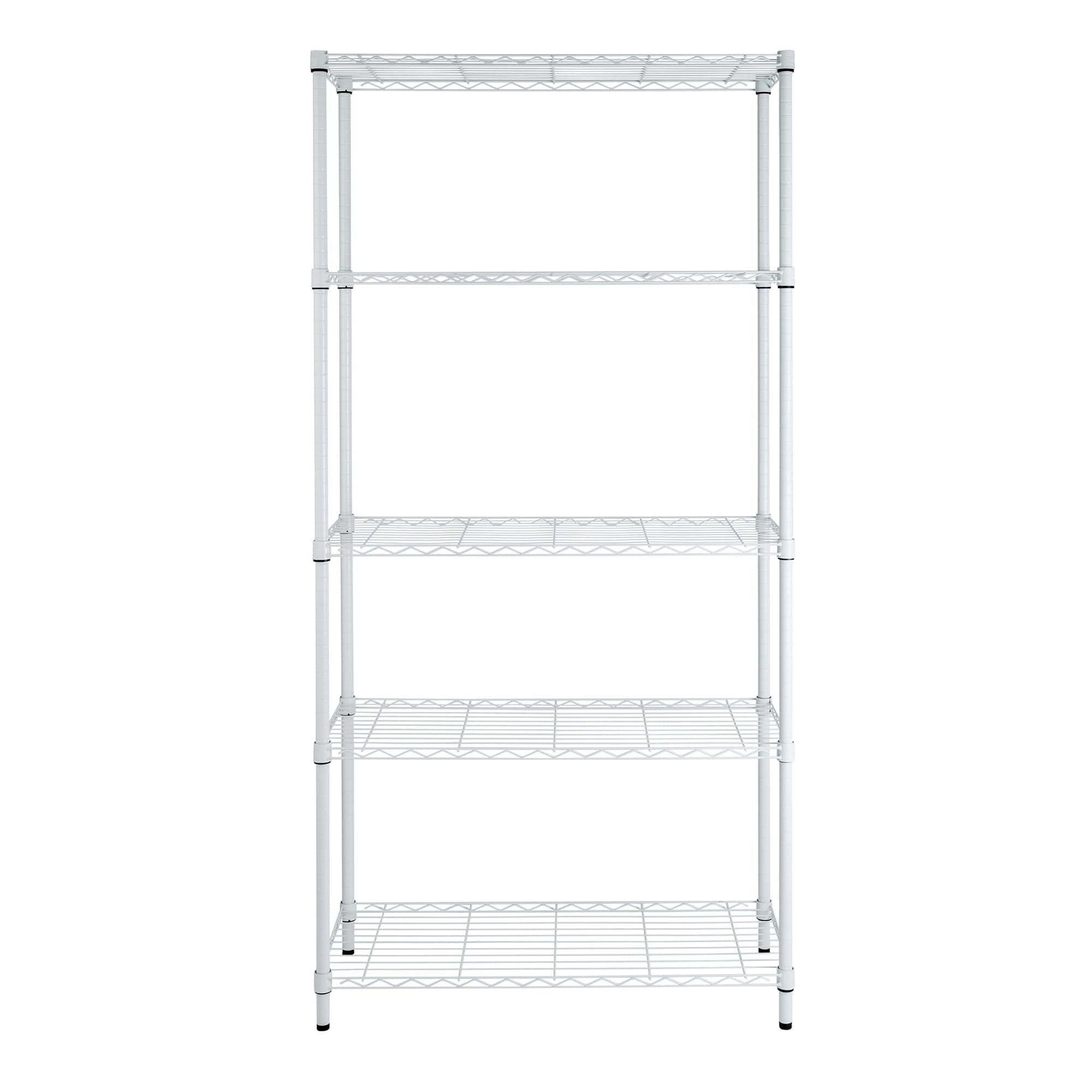 Honey-can-do SHF-01573 5-Tier Adjustable Shelving System, 14-Inch by 36-Inch by 72-Inch, White