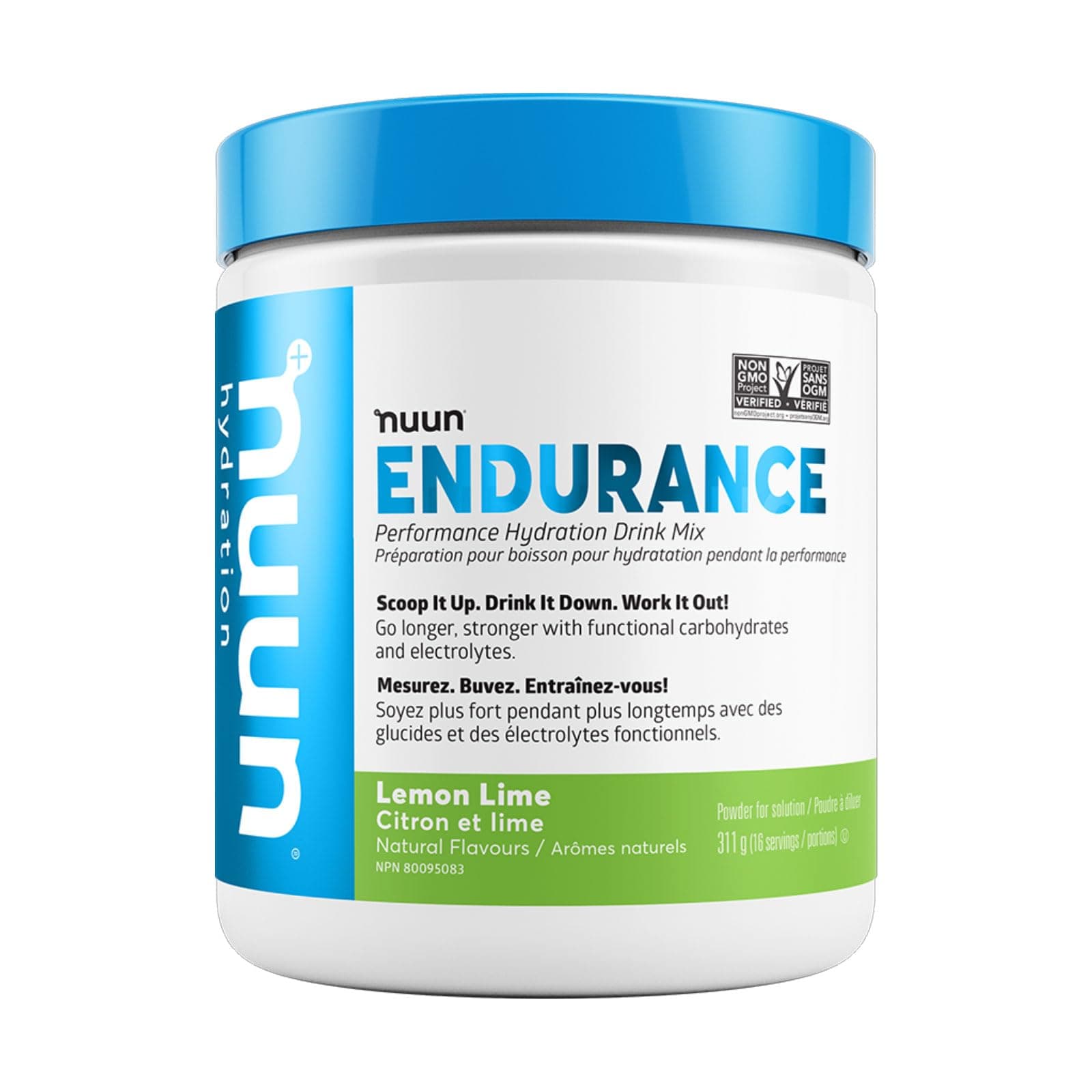 Endurance | Workout Support | Electrolytes & Carbohydrates (Lemon Lime, 16 Servings - Canister)