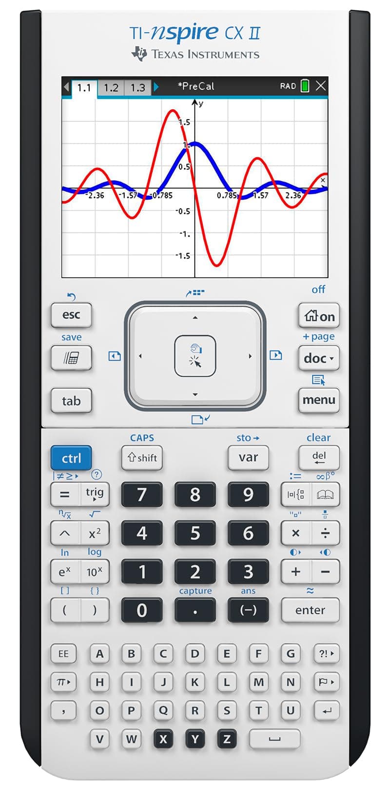 TI-Nspire CX II Color Graphing Calculator with Student Software (PC/Mac) White 3.54 x 7.48