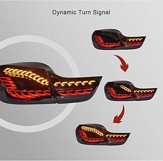 HCmotion LED Tail Lights Assembly For BMW 4 Series M4 F32 F33 F82 F36 F82 F83 Sedan/Convertible/Coupe 2014-2020,LED Rear Lamps With Start-up Animation & Sequential Indicator (Smoked)