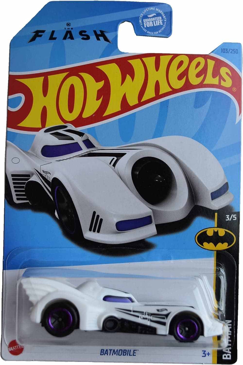 Batman 3/5 White Batmobile 1:64 Scale Toy Car Kids