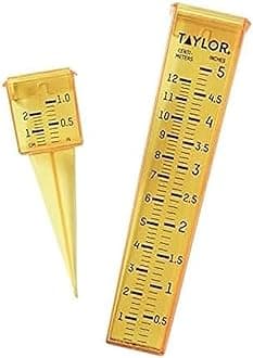 Taylor Precision Products 2-in-1 Rain/Sprinkler Gauge, Yellow