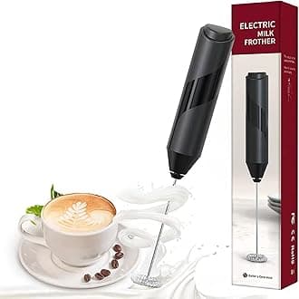 Milk Frother Handheld, Electric Frothers, Coffee Frother Mini Whisk, Foam Maker, Drink Mixer for Coffee, Milk, Lattes, Cappuccino Cream Matcha (Black)