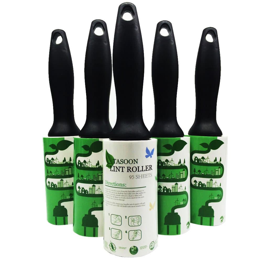 TASOON Lint Roller Set Sticky Pet Hair Remover, 95 Sheets, 5 Pack