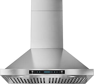 IKTCH 30-inch Wall Mount Range Hood 900 CFM Ducted/Ductless Convertible, Kitchen Chimney Vent Stainless Steel with Gesture Sensing & Touch Control Switch Panel, 2 Pcs Adjustable Lights(IKP02-30'')