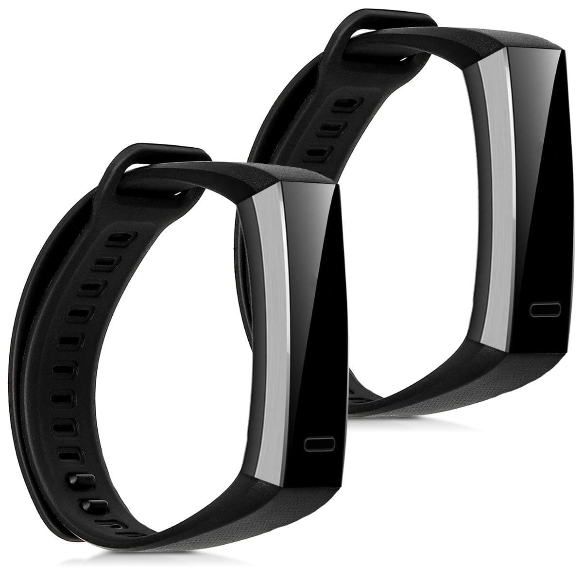 kwmobile Straps Compatible with Huawei Band 2 / Band 2 Pro Straps - 2x Replacement Silicone Watch Bands