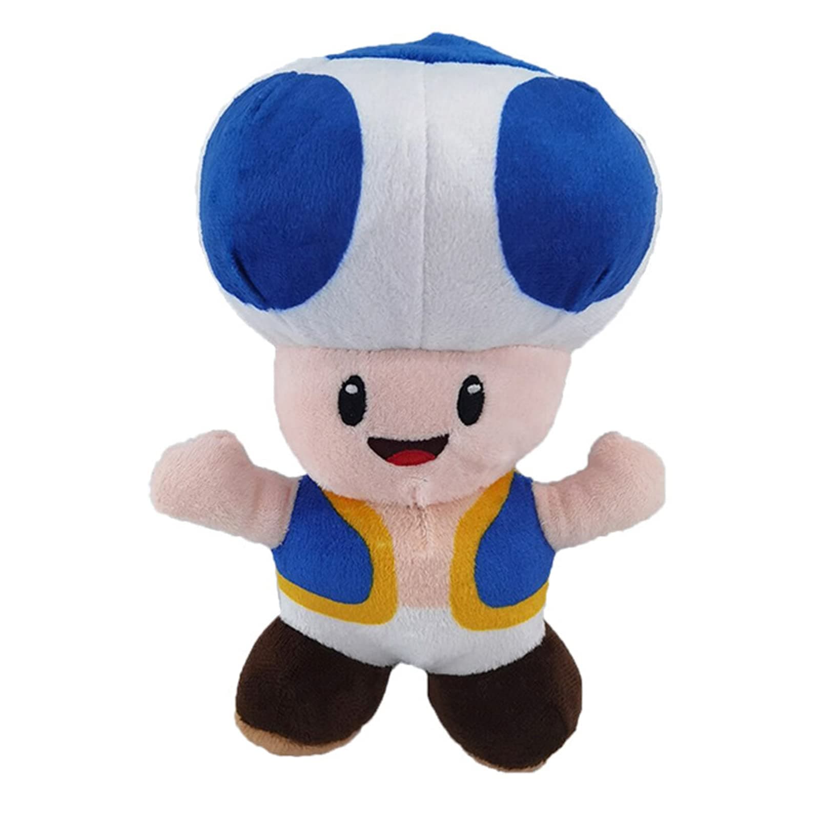 YoCosii Mushroom Blue Toad Plush Standing Position, Cuddly Cartoon Game Stuffed Toy Doll 8''