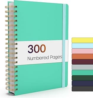 Forvencer Lined Spiral Journal Notebook with 300 Numbered Pages, B5 College Ruled Thick Journals for Writing with 100GSM Paper, Hardcover Notebooks with Contents for Work, School, Women, Men, Green