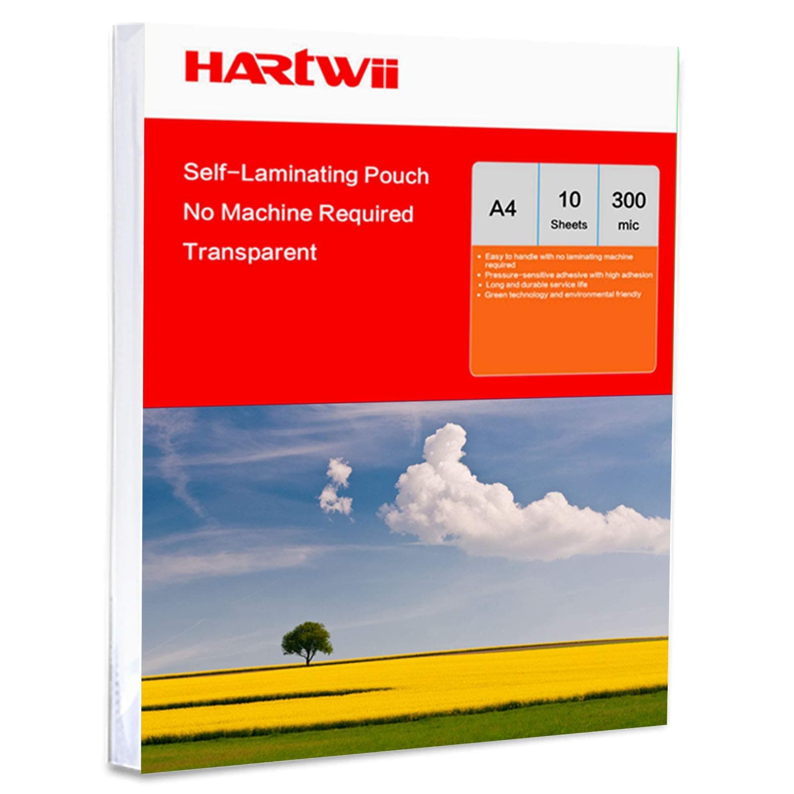 A4 Size Cold Seal Pouches Self Adhesive Laminating Clear Pouches 300 Micron- 10 Sheets