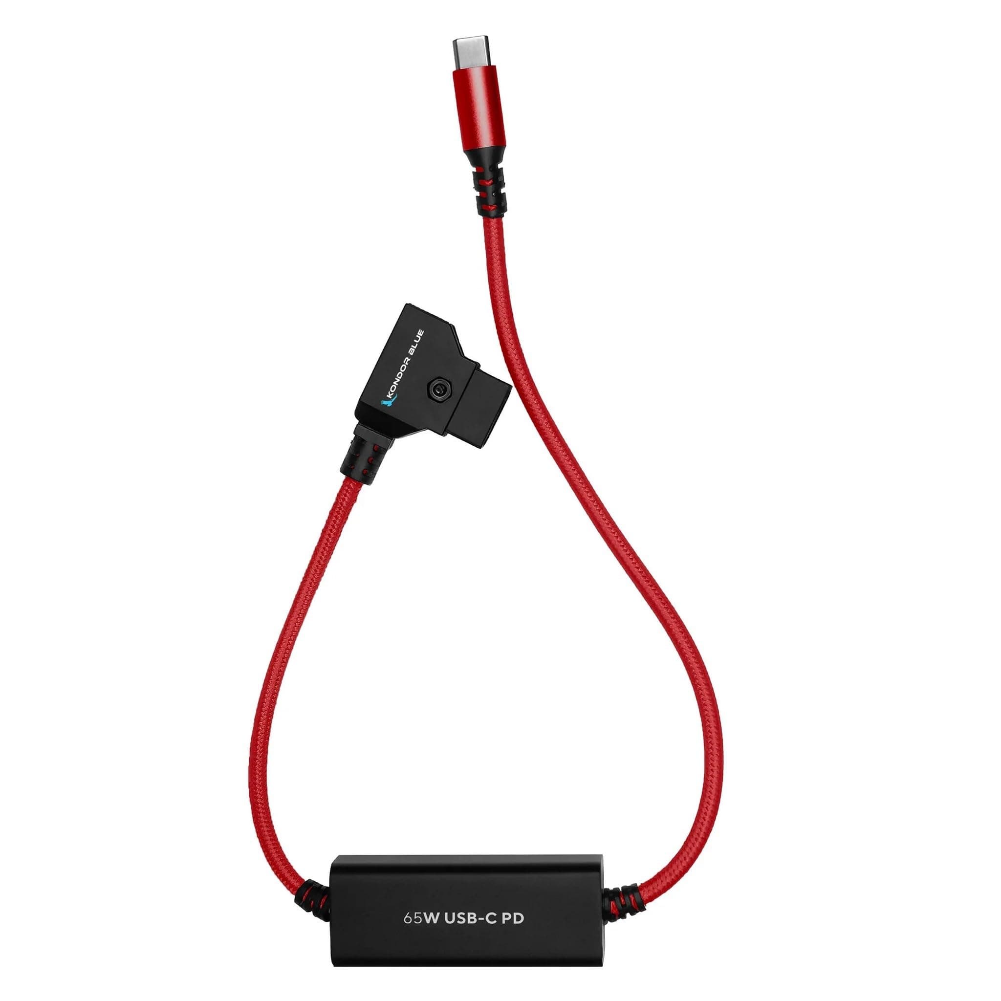KONDOR BLUE 16" D-Tap to USB-C Power Supply Cable for R5C, Cardinal Red