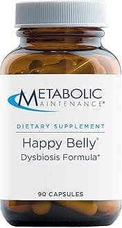Happy Belly - Gut, GI + Detox Support with Caprylic Acid, Black Walnut, Olive Leaf + Barberry Supplement - Help Maintain Normal Digestive Health + Balance (90 Capsules)