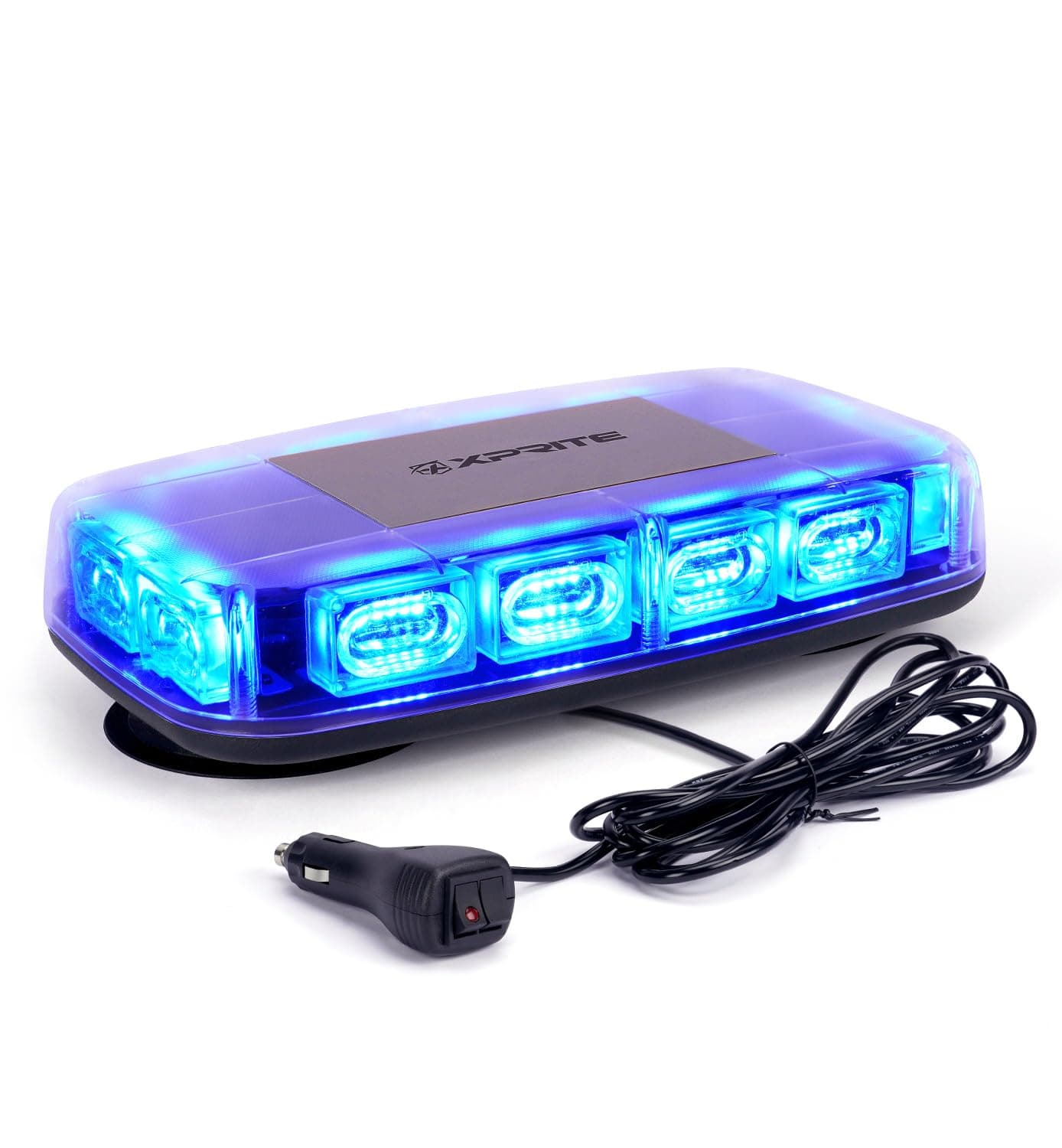 Xprite 72LED Rooftop Mini Strobe Light Bar Magnetic Mount Emergency Warning Caution Flashing Beacon Lights for Construction Vehicles Snow Plow Trucks Volunteer Firefighter Police Cars Blue