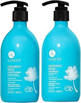 Luseta Coconut Milk Shampoo & Conditioner, Nourishing & Moisturizing Hair, Sulfate & Paraben Free, Keratin & Color Safe, 16.9oz Each
