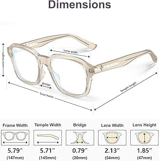 VISOONE Oversized Square Blue Light Blocking Glasses Fashion Computer Eyewear for Women and Men BENNETT