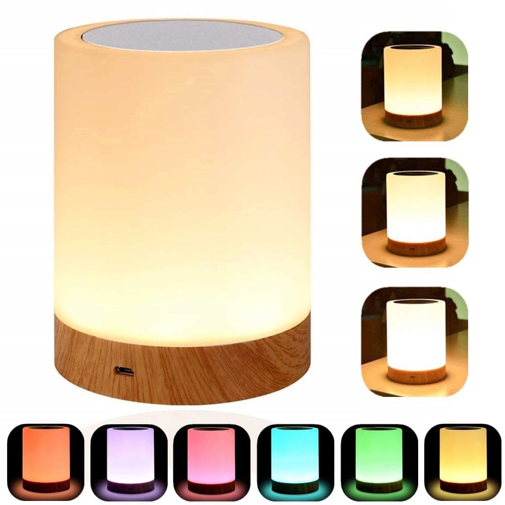 Elecstars Touch Lamp, Bedside Lamp & Table Lamp with Rechargeable Battery, Brightness Adjustable and Color Dimmable, Portable Night Light for Bedroom, Living Room.…