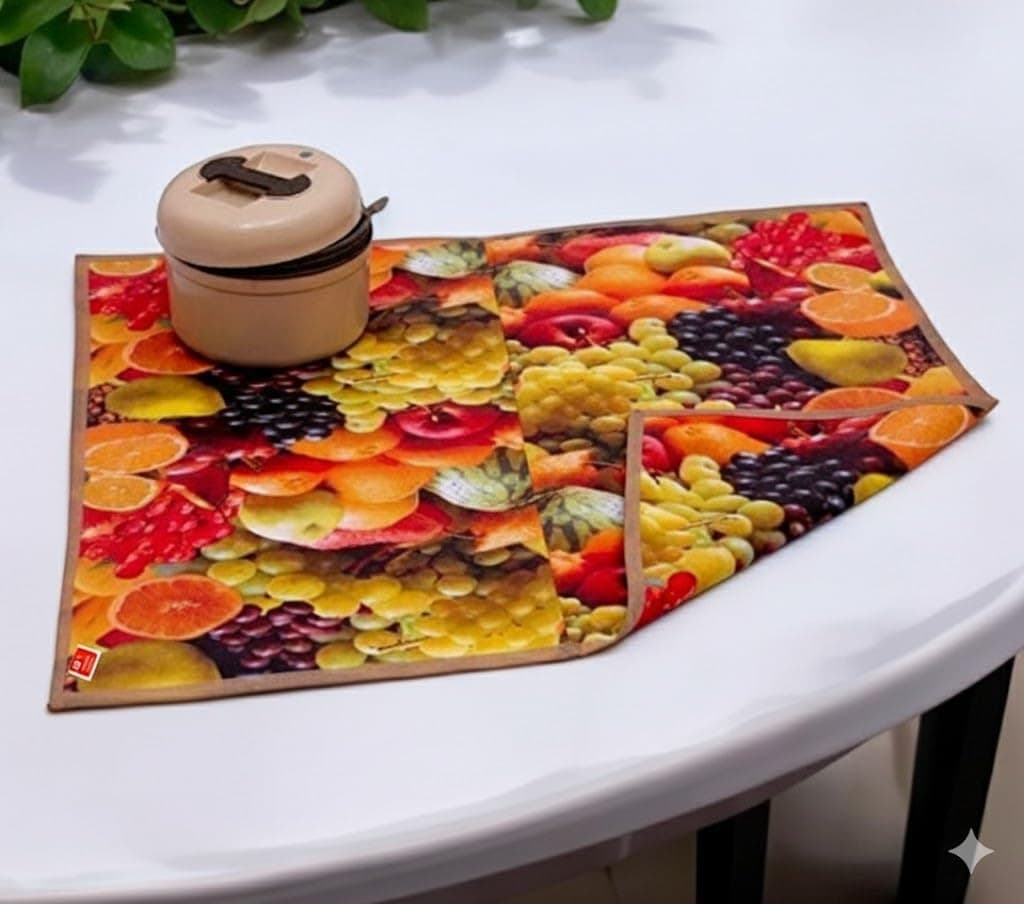 CASA-NEST Bed Server/Food Mat/Bedsheet Protector/Reversible in 3 Layered Heavy Material(Colour and Print Might Vary According to Availability) SERVER002, PVC