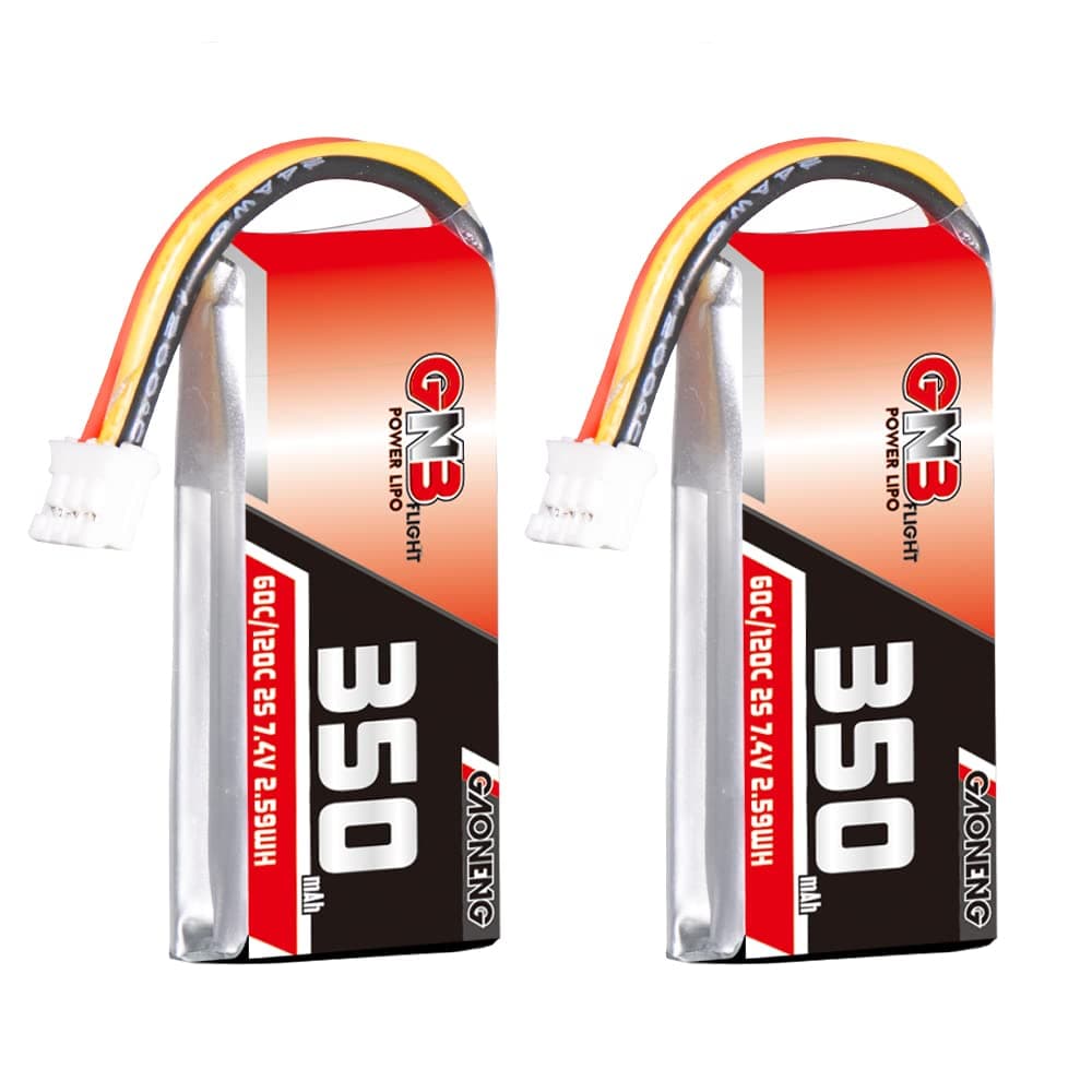 GAONENG 2pcs GNB LiPo Battery 2S 350mAh 7.4V 60C PH2.0 3PIN LiPo Battery for RC Car 1:28 1/28 4WD Drift onload offload K969 K989 wltoys Brushed
