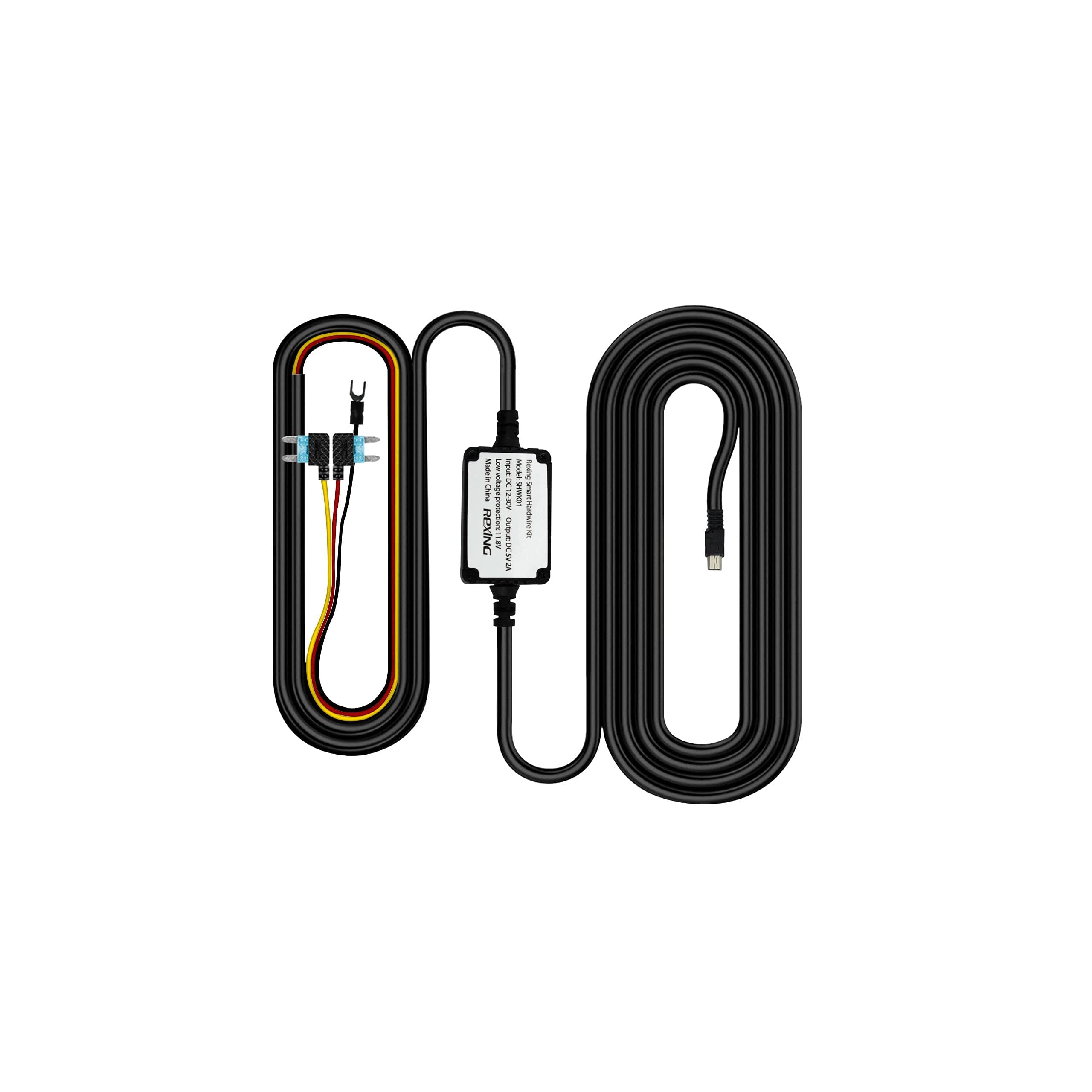 REXING Smart Hardwire Kit Mini-USB Port V1 V1P WiFi Version V3 and S1 Dash Cams