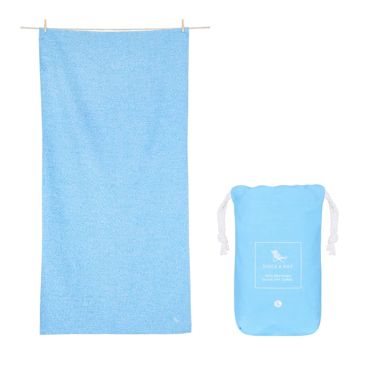 Dock & Bay Large Quick Dry Gym Towel - Lagoon Blue, 63 x 31 - Fitness, Shower & Travel - Gym Shower Towel, Fast Drying