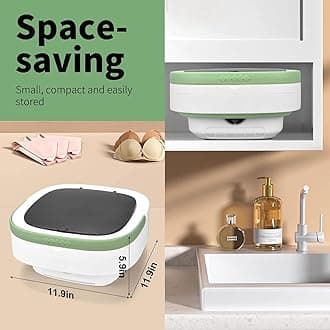 Portable Washing Machine, 16L Upgraded with Spin Basket Laundry Machine, 3 Cleaning Modes Suitable for Small Clothes, Foldable Design Ideal for Hotel, Home, Apartment and Campain