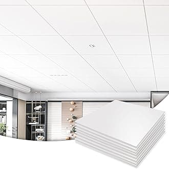 Art3d 24-Pack Smooth Drop Ceiling Tile 2ft x 2ft - Fire-Rated, Waterproof, Reusable - Preimum PVC, No Sag and Breakage - Cover 96 Sq. Ft, White