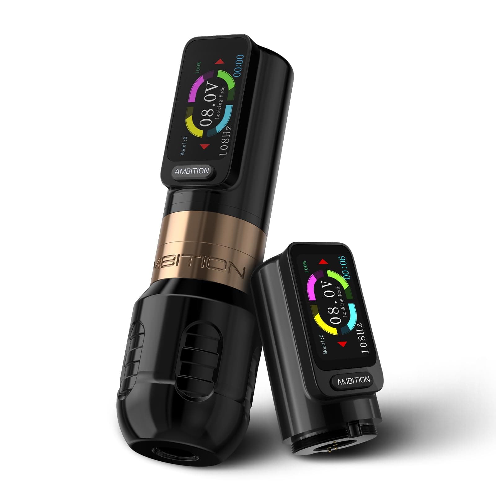 Ambition Zetton Wireless Tattoo Machine with Extra 2400mAh Touch Buttons LED Digital Display Rotary Tattoo Machine Cartridge Battery Pen with Brushless Motor Straight Drive Bar for Tattoo Artist