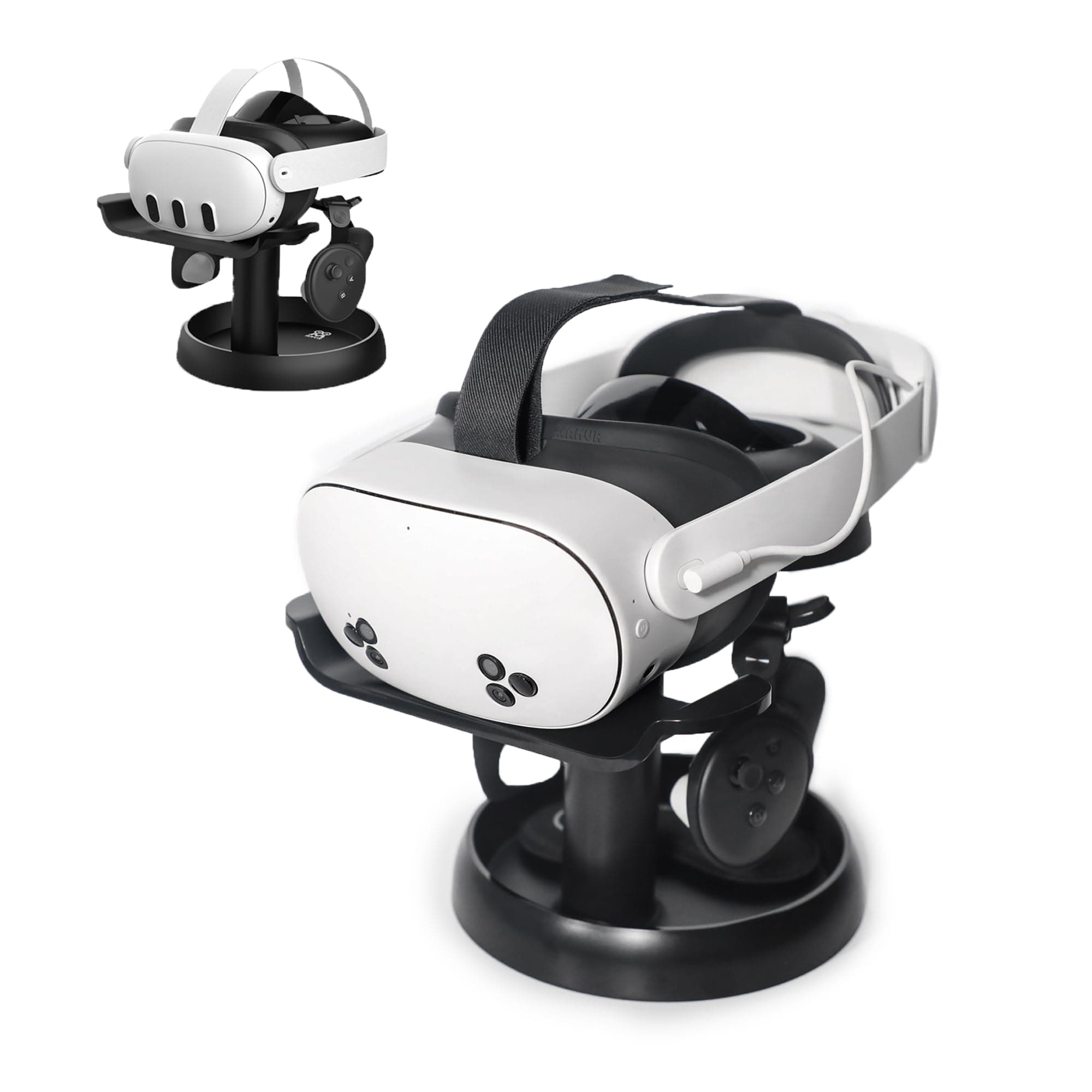Stand Holder Compatible with Meta Quest 3s/Quest 3/Quest 2/Pico 4/Vision Pro/for PSVR 2 - Universal VR Headset Display Dock, Stable Bracket Storage Round Base, Mount Install Easy