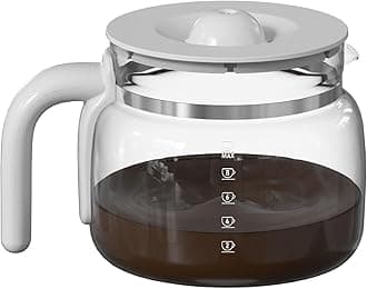 DCGC01 10-Cups Replacement Glass Carafe Pot Compatible with Smeg DCGC01 DCF02 DCG01 Overflow Coffee Maker