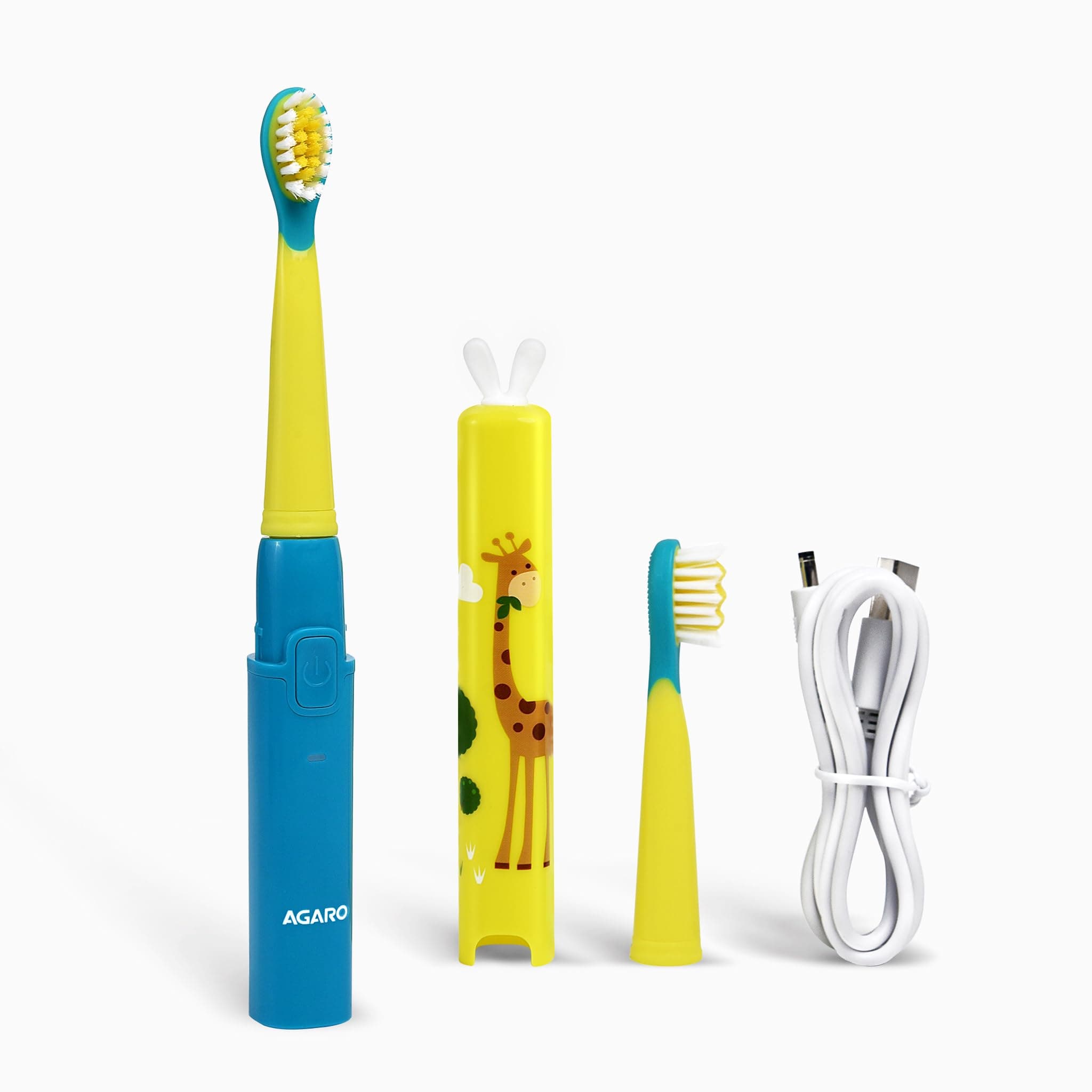 AGARO REX Sonic Electric Kids Toothbrush with 3 Brushing Modes & Rechargeable Battery, Power Tooth Brush, (Blue)