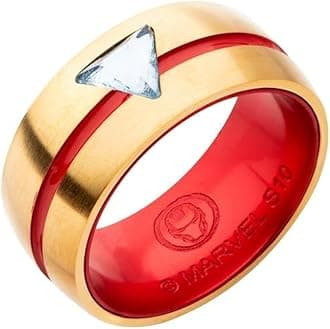 Marvel Iron Man CZ Arc Reactor Ring - Officially Licensed Marvel Merchandise Collectible Enamel Ring