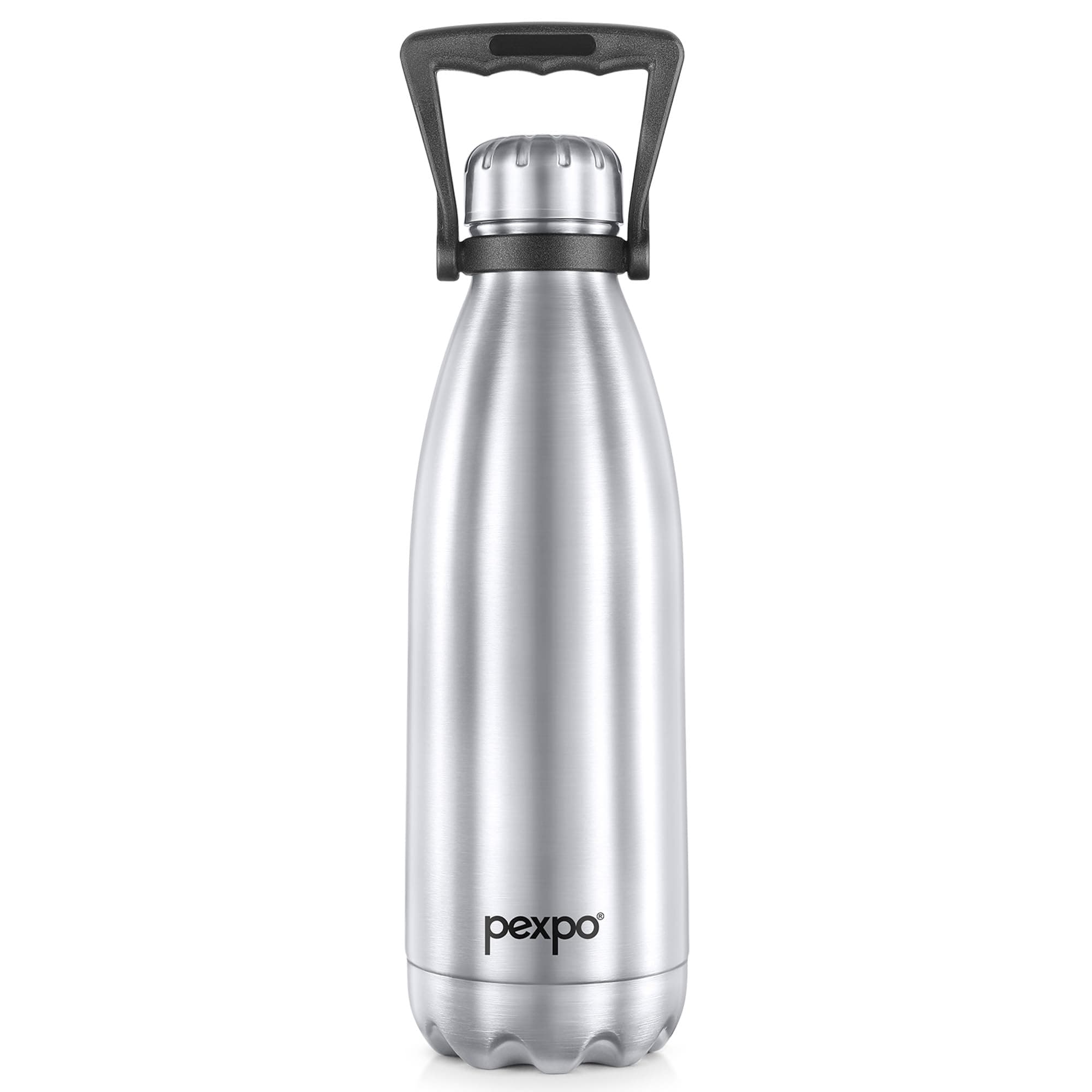 Pexpo Echo Pro ISI Certified |1500ml Water Bottle for Office| Vacuum Insulated Water Bottles with Handle | Thermos Bottle | Flask | Silver| Home | Office | Kitchen | Men, Women & Adults | RCB Edition