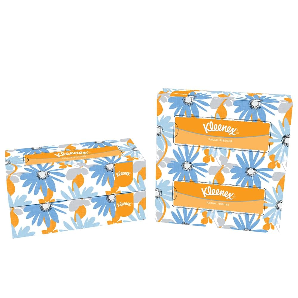 Kimberly-Clark Facial Tissue Box, 100 Sheets per Box, 2 Ply, 4 Box Combo, 60036