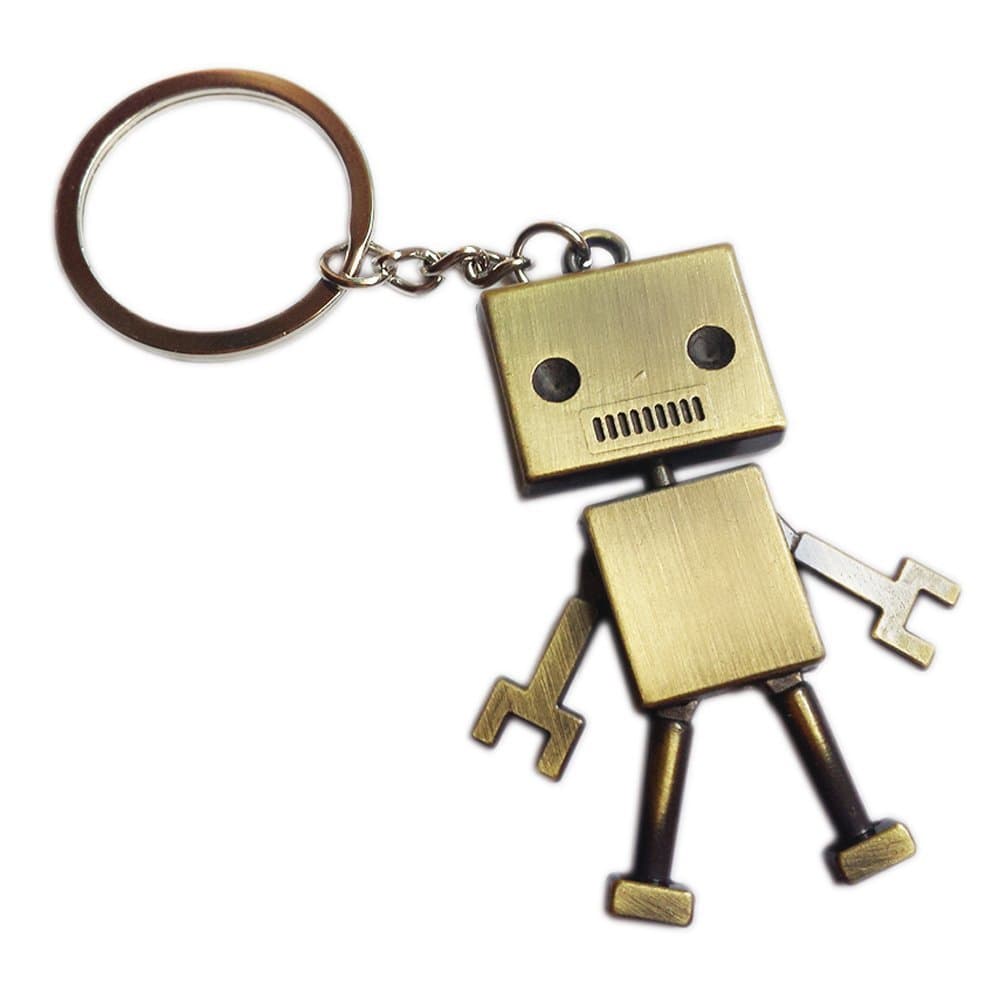 Viawow Robot Shaped Bronze Bag Charm Keychain Keyring Car Key Ring Chain(K067)