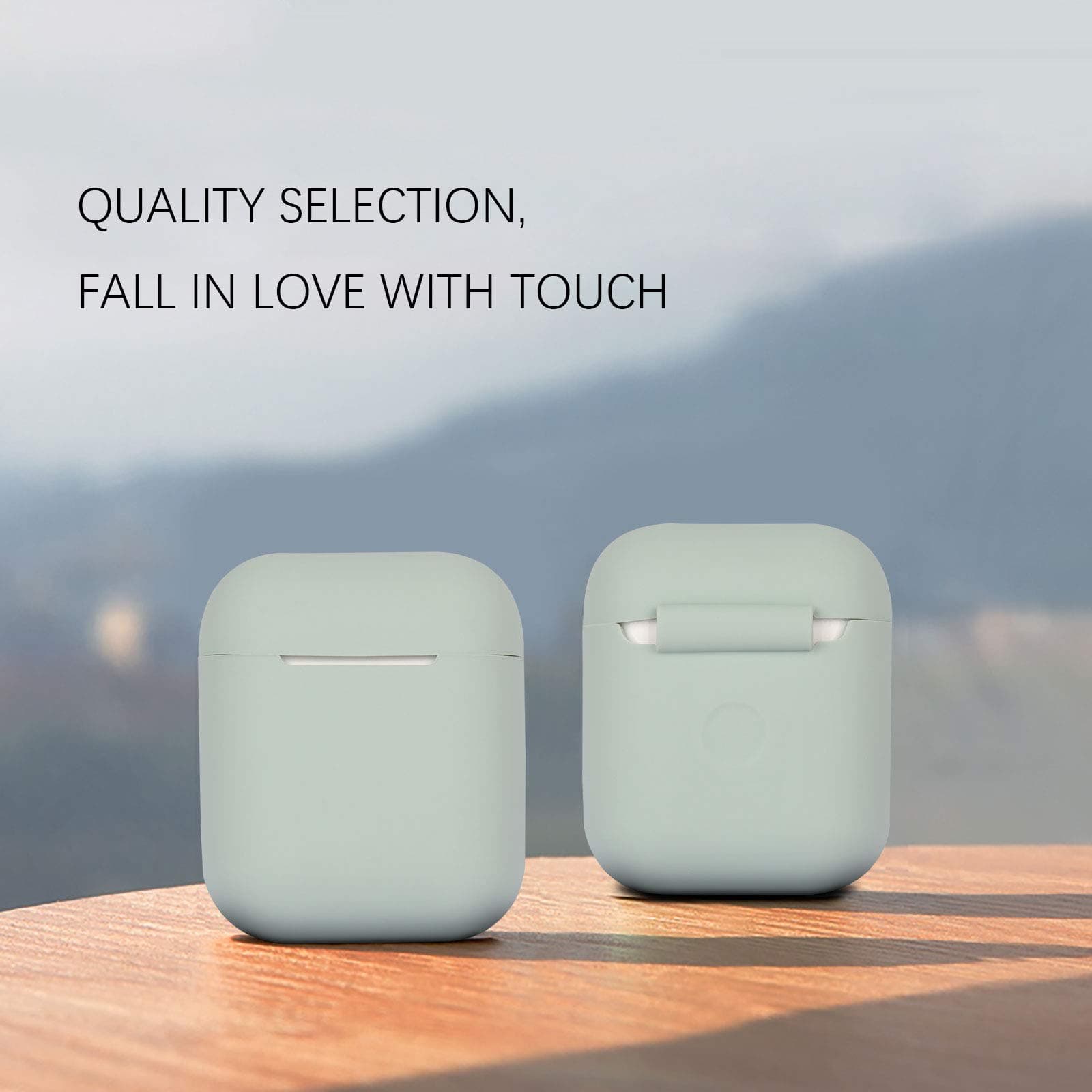 Case Cover Compatible with AirPods 2, Silicone Shockproof Case Cover for Airpods 2 [Front LED Visible][Support Wireless Charging] Cloud Grey