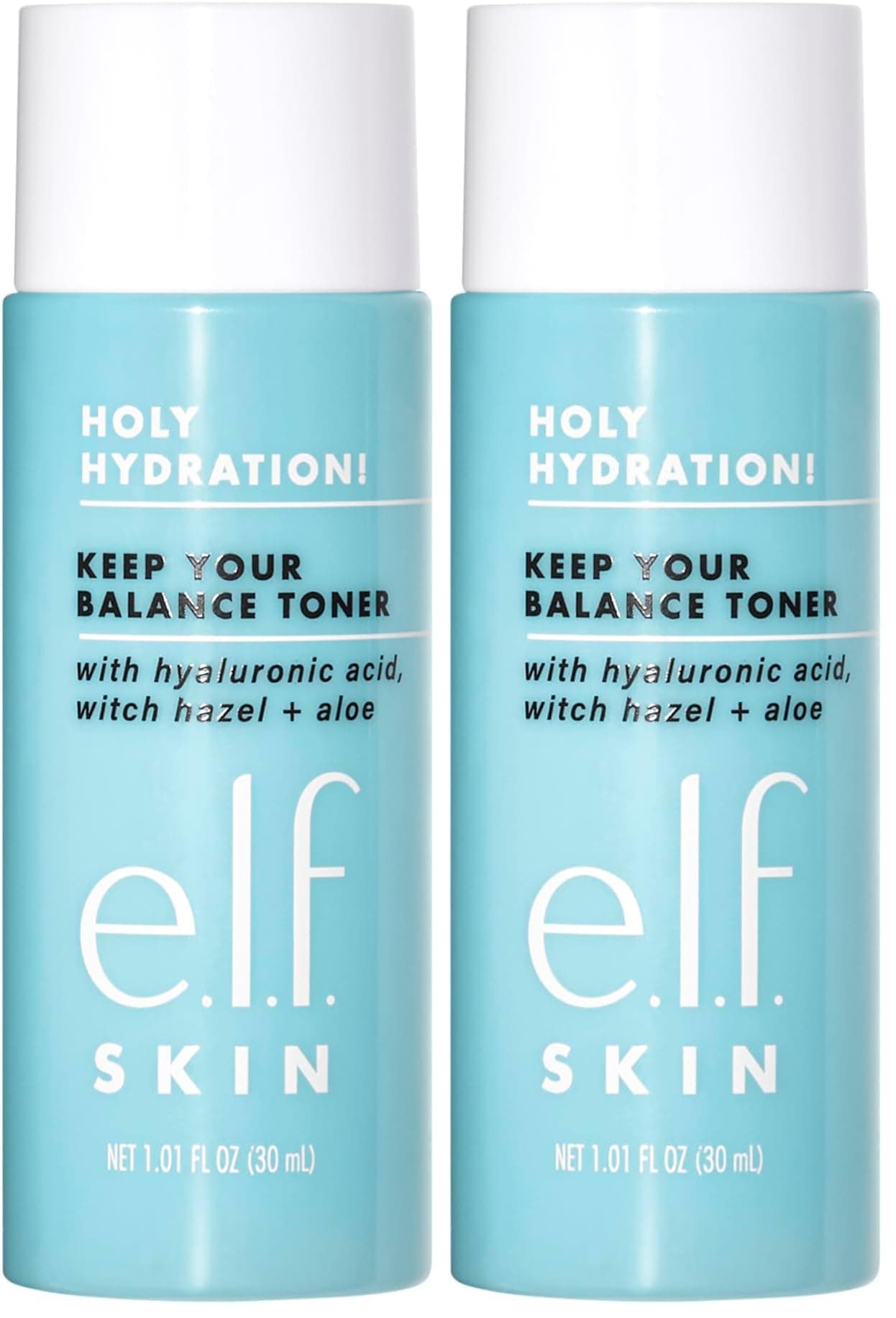 Skin Holy Hydration! Keep Your Balance Toner Mini, Gentle, Refreshing, Removes Makeup & Impurities, Hydrates, Cleanses, Soothes, Infused with Hyaluronic Acid, Witch Hazel and Aloe (Pack of 2)