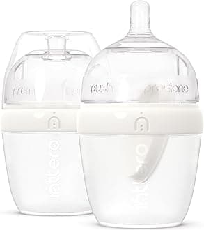 Inttero 6oz White Formula Dispenser Anti-Colic Baby Bottles - 2 Pack/Slow Flow (Stylish White) — Everyday Baby Essential — Formula Bottles — Biberones para Bebes — PopYummy Mixie — Easy Baby Brezz