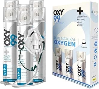 OXY99 Pure Oxygen Can – 12 Pack (72 L) with Mask, Tube & Elastic Strap, Oxygen Cylinder For Home, Oxygen Can for Travelling & High Altitude, Ideal for Home Use & Outdoor Activities - ING. BOSCHI ITALY
