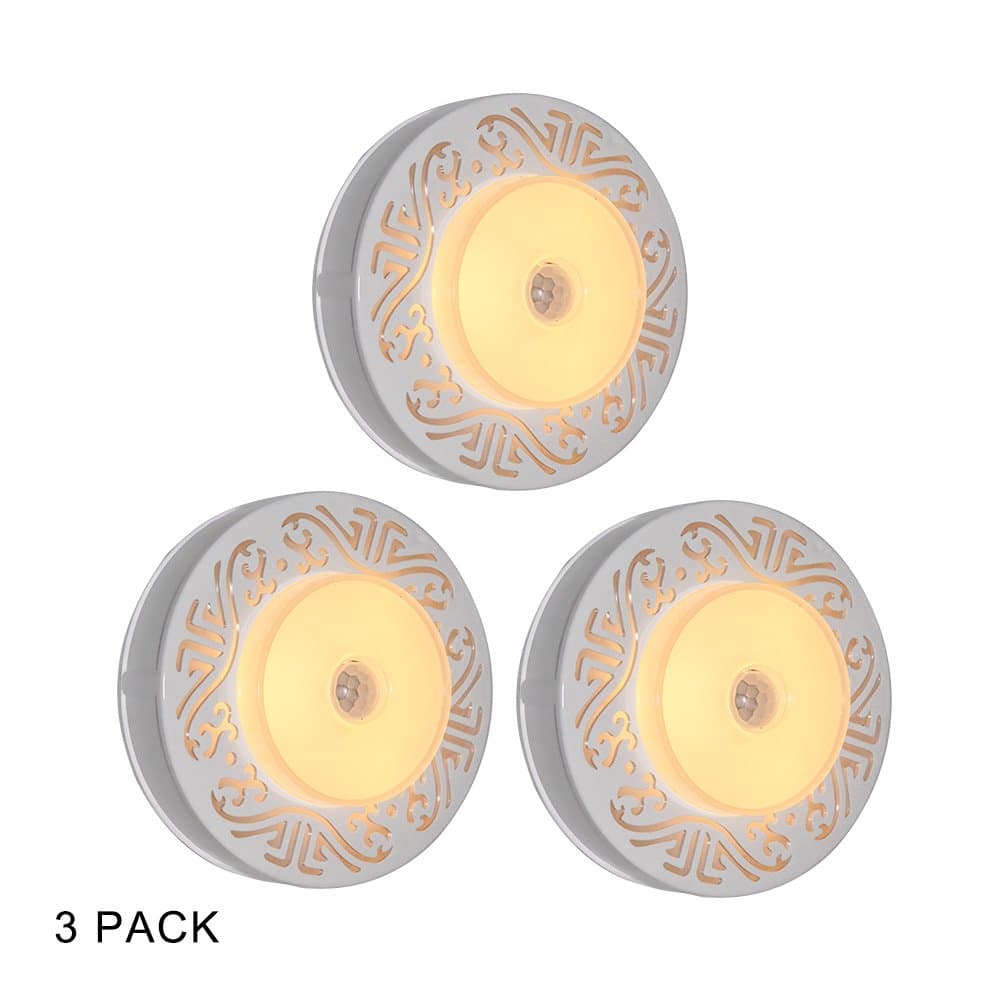 IMINOVO Smart Portable Battery-Powered Motion Sensing LED Night Light,Human Body Induction for Baby Bedroom Gift Battery Powered,Step Light for Hallway, Closet, Stairs, Bedroom,Pack of 3