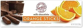 Sweet Candy Company Milk Chocolate Orange Sticks - Gourmet Chocolate Covered Sticks, Chocolate Fruit Flavored Sticks, Gift Idea for Holidays, Gluten Free, Kosher - 10.5 oz Box